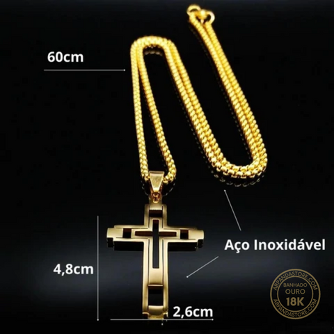 Colar santa fé - banhado a ouro 18k