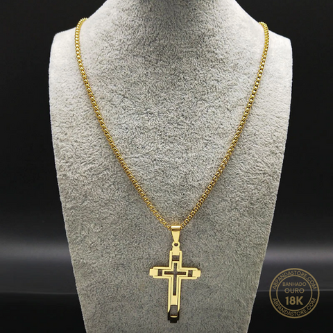 Colar santa fé - banhado a ouro 18k